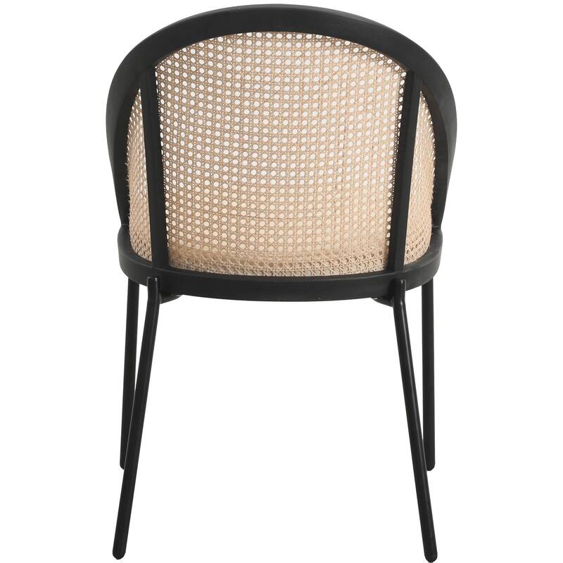 Urbane Modern Stylish Dining Chair with Vinyl Fabric Seat and Wicker Back for Dining Room & Kitchen, Set of 4