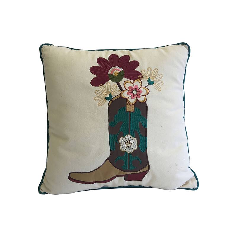 16" x 16" Jazz Boot Needlepoint Pillow