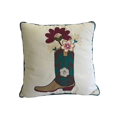 16" x 16" Jazz Boot Needlepoint Pillow