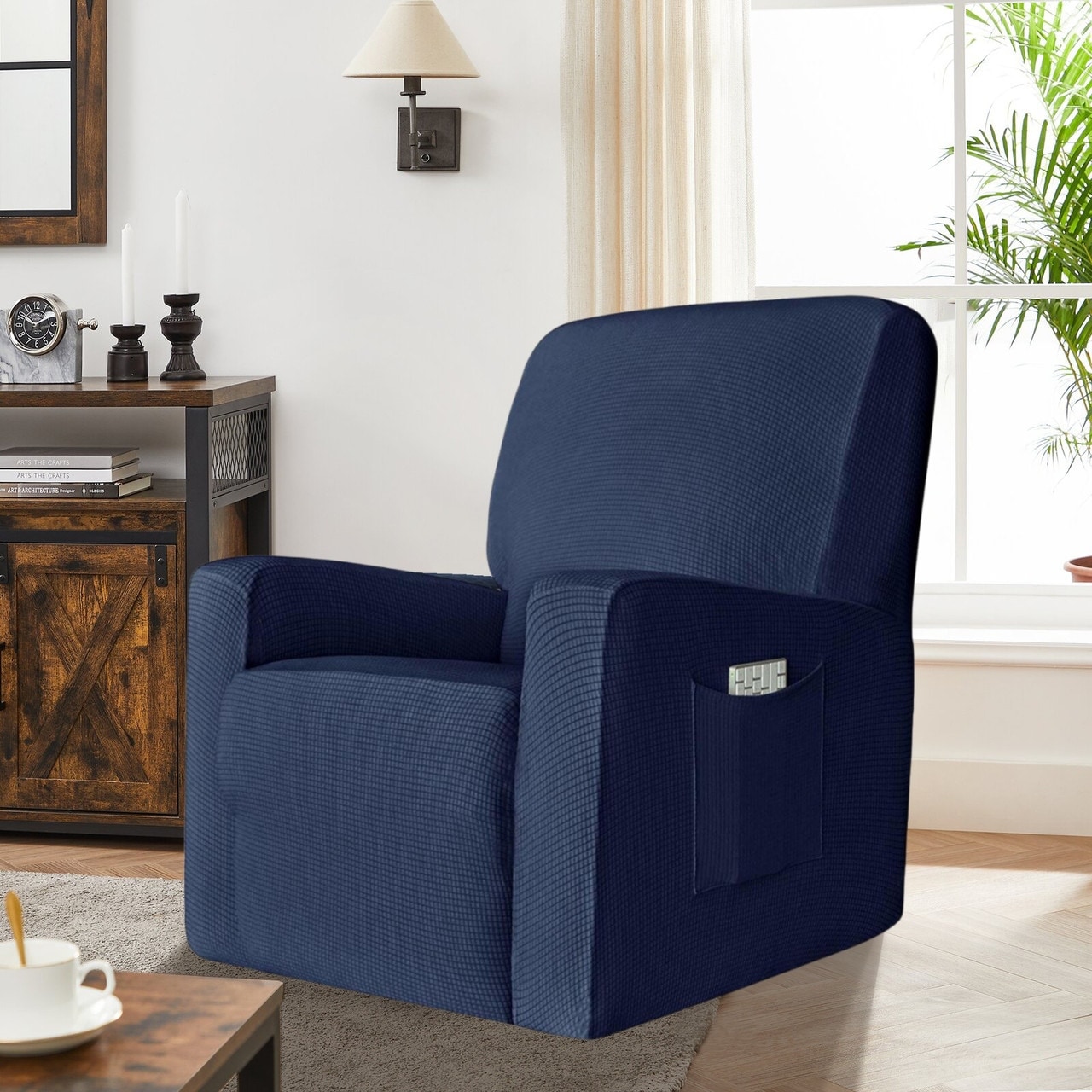 Blue recliner cover new arrivals
