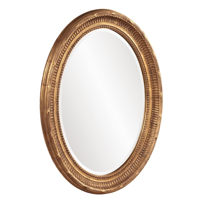 Allan Andrews Oval Gold Wood Framed Nero Wall Mirror