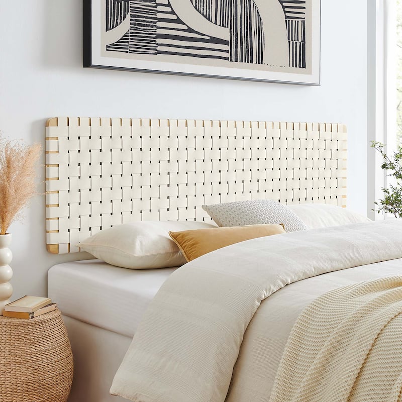 Sparta Wall-Mount Twin/Full/Queen/King Vegan Leather Weave Headboard