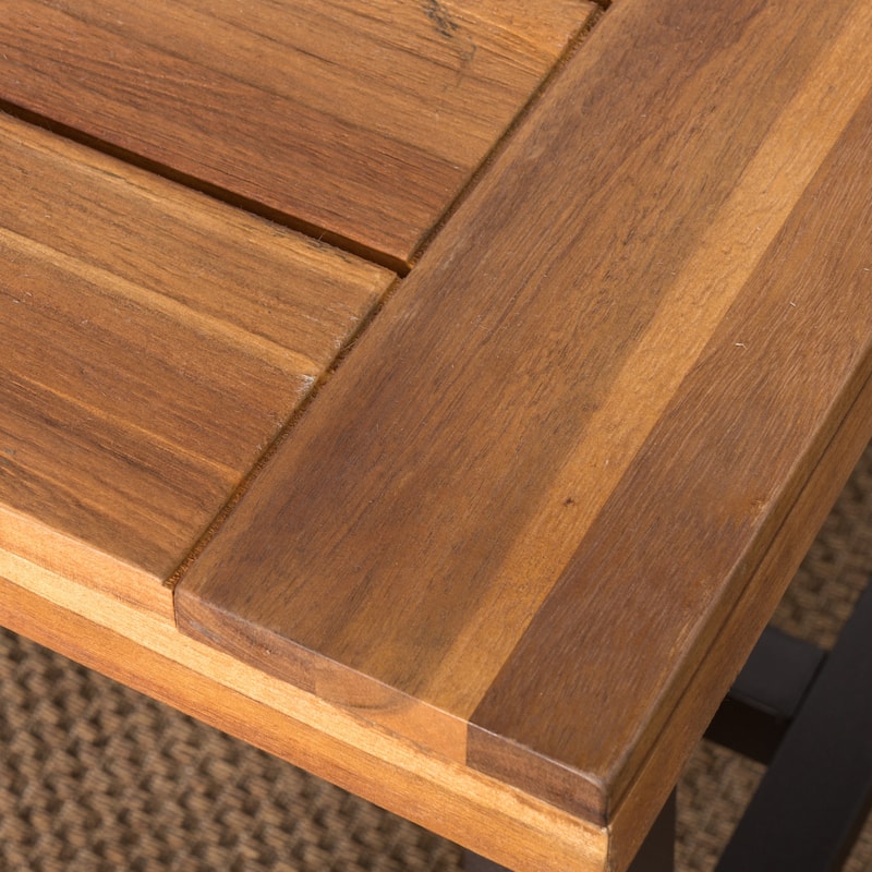 Christopher Knight Home Cooper Outdoor 6-Piece Rectangular Acacia Wood and Wicker Dining Set