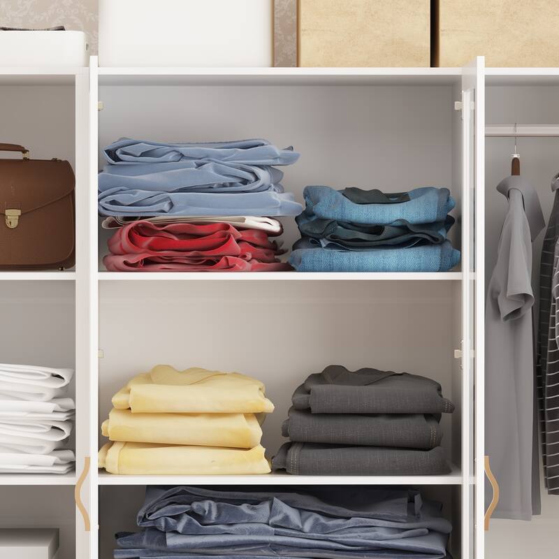 Multi-Piece Wardrobe Set Adaptable Closet Modules Combo Armoires