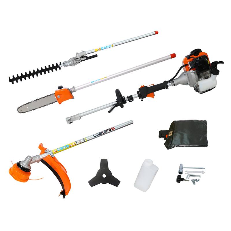 Gasoline 55.7cc Multi-Purpose Garden Trimming Tool Set with Recoil Start Hedge Trimmer and Brush Cutter - N/A