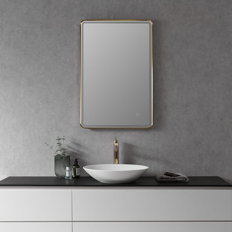 Altair Viaggi Rectangle Framed LED Lighted Wall Mirror