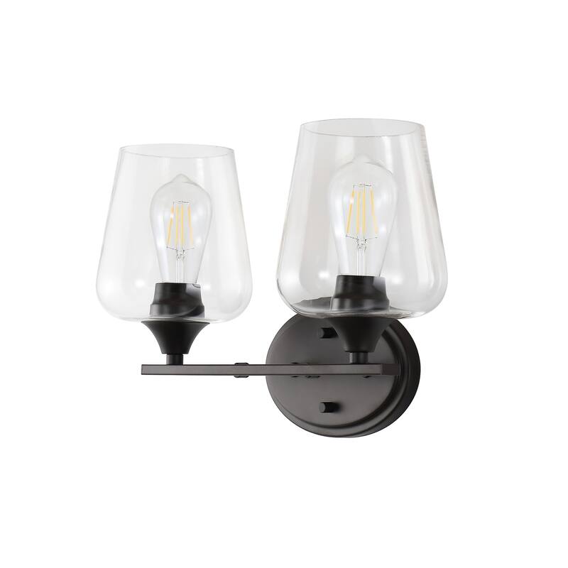 Iron/Seeded Glass LED Vanity Light, by JONATHAN Y