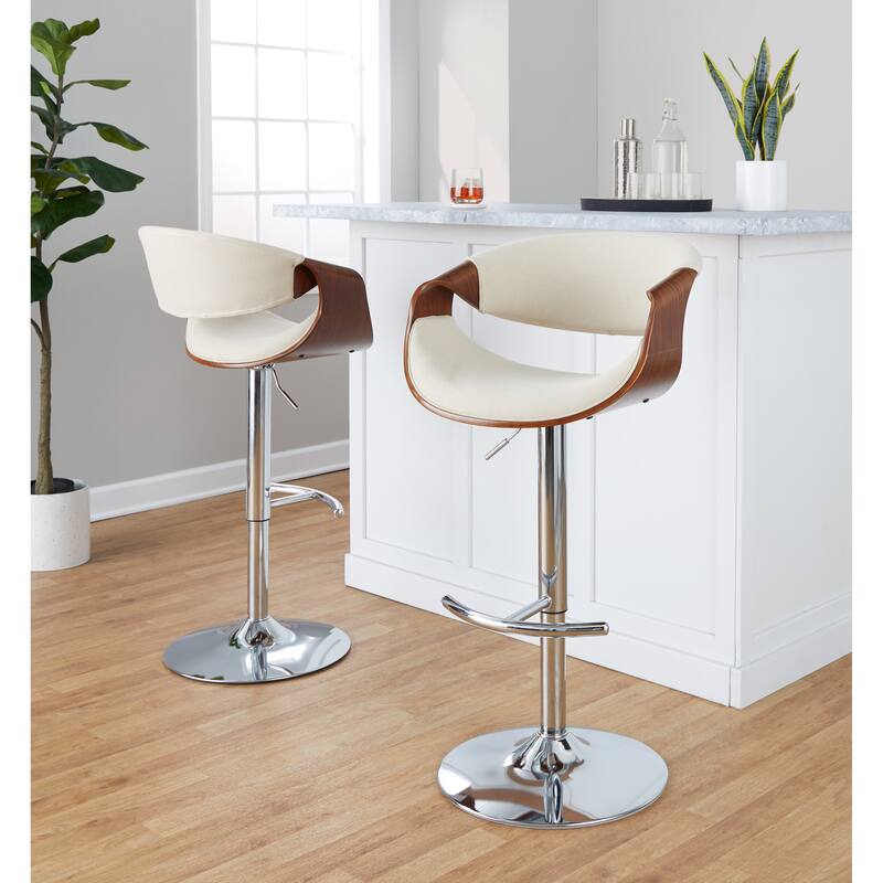 Carson Carrington Sauda Adjustable Bar Stool with Rounded T Footrest (Set of 2)