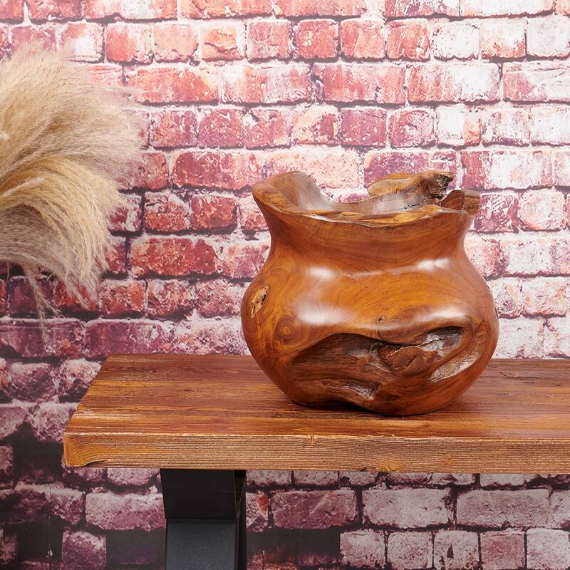 Teak Wood Handmade Decorative Cowak Vase Gentong
