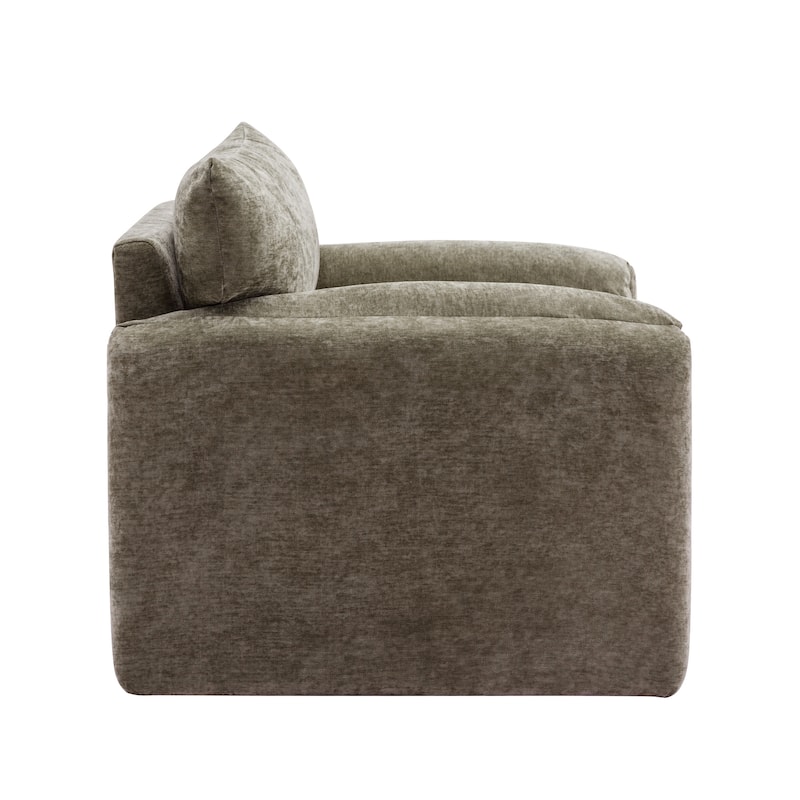 Contemporary Chenille Oversized Armchair with Wide Armrests by Harper&Bright Designs