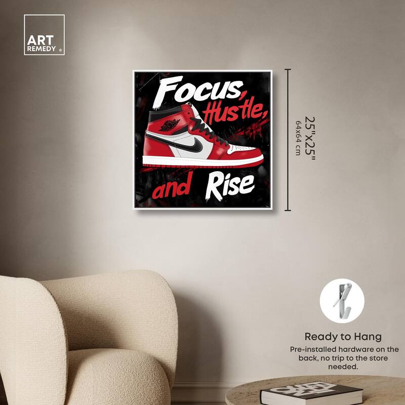 Hustle and Rise Sneaker Red Canvas by Art Remedy