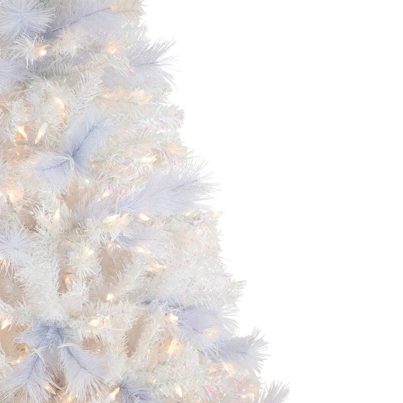 6.5' Seneca White Spruce Artificial Christmas Tree, Dual Function LED - 6.5 Foot