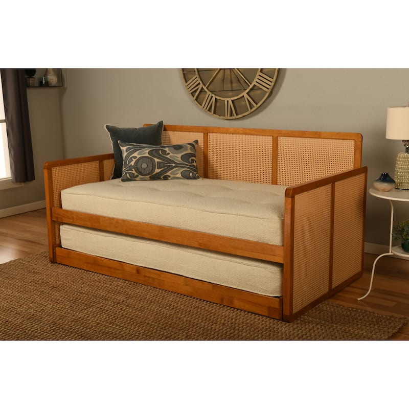 Somette Abaco Daybed with Pop-Up in Honey Includes Mattresses