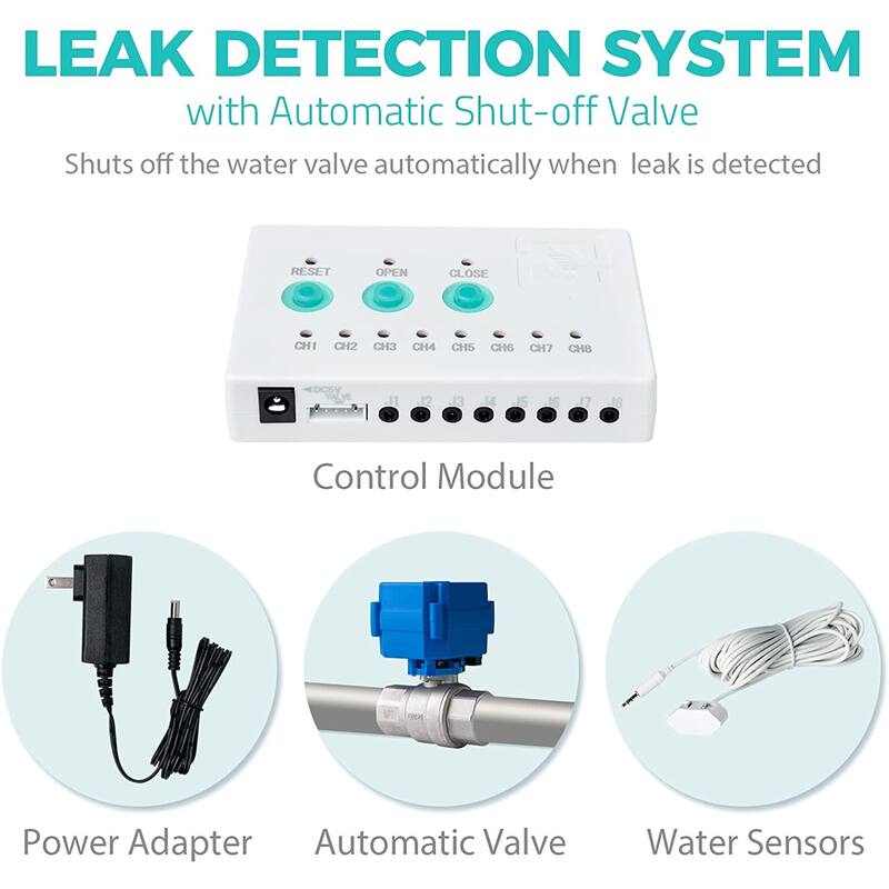 iSpring Water Leak Detector Alarm System, Automatic ShutOff Valve On