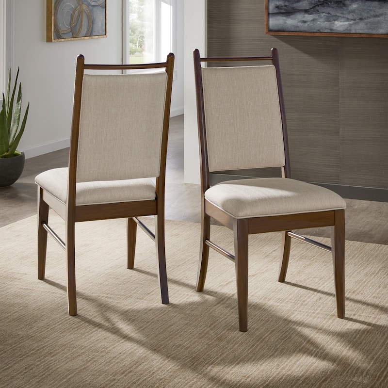 Harstad Wood Finish Beige Fabric Dining Chair (Set of 2) by iNSPIRE Q Modern