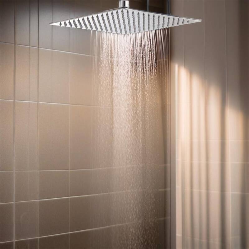 Rain Fixed Shower Head (16 Inch Square, Chrome) Bed Bath & Beyond