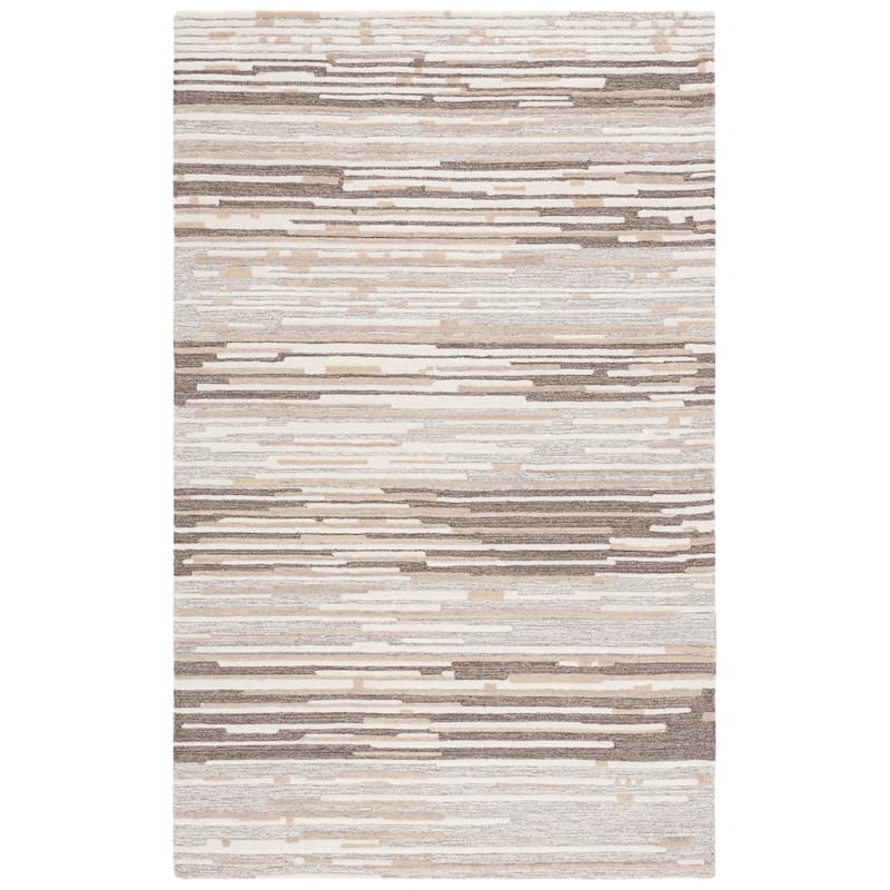 Martha Stewart by SAFAVIEH Dubica Rustic Stripe Wool Rug - 3' x 5' - Natural/Beige