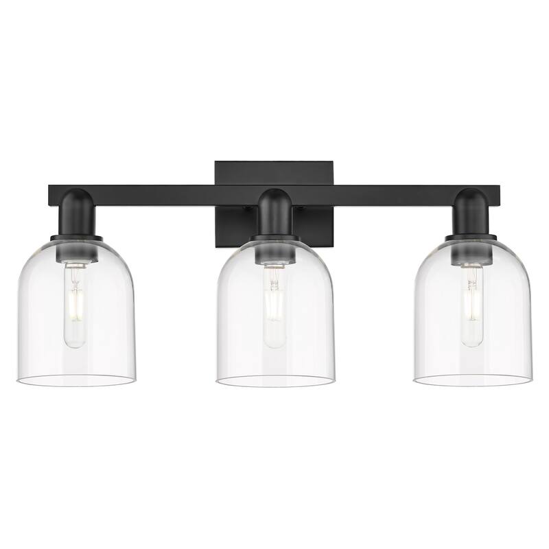 Innovations Lighting 716-3W-12-25 Bella Vanity Bella 3 Light 25" Wide - Matte Black / Clear