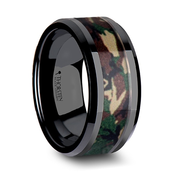 Shop THORSTEN RANGER Beveled Black Ceramic Wedding  Ring  