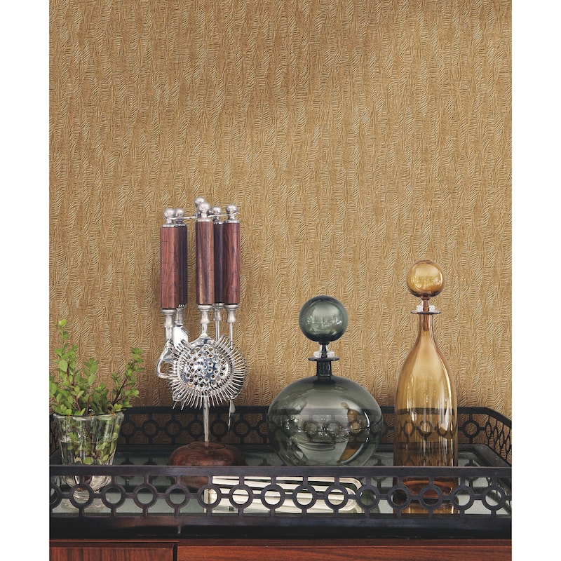 Bryson Copper Feathered Texture Wallpaper