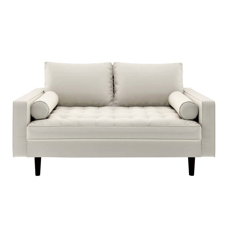 US Pride Mid-century Modern Loveseat - White