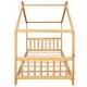 preview thumbnail 7 of 18, Twin Size House Platform Bed with Roof Design, Headboard, and Footboard