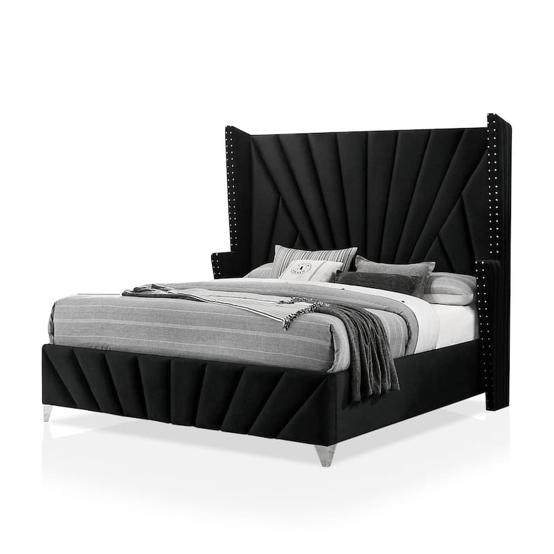 Furniture of America Ambrosia Traditional Fabric Upholstered Panel Bed