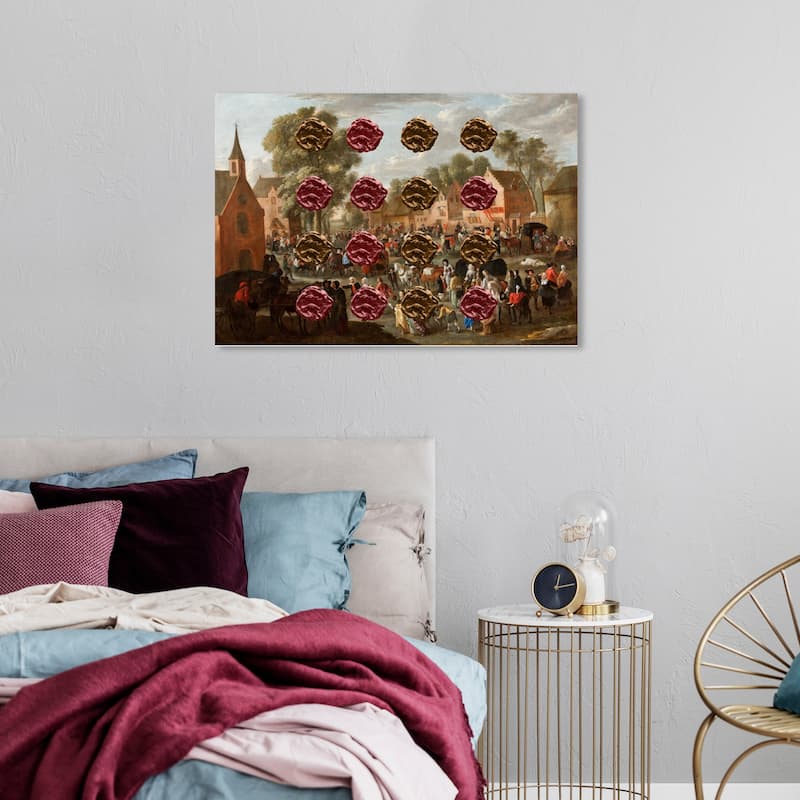 Wynwood Studio Canvas Classic and Figurative Connect 4 Brown and Dark Brown Traditional Wall Art Canvas Print - 24 x 36