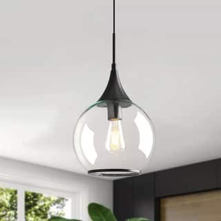 Modern Pendant Light Fixture Dimmable Kitchen Island Hanging Ceiling Lights with Glass Shade