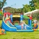 preview thumbnail 1 of 7, Outsunny 6-in-1 Inflatable Water Slide, Kids Water Park Castle Bounce House with Pool, Slide, Trampoline, Climbing throwing Wall 5-7 Years