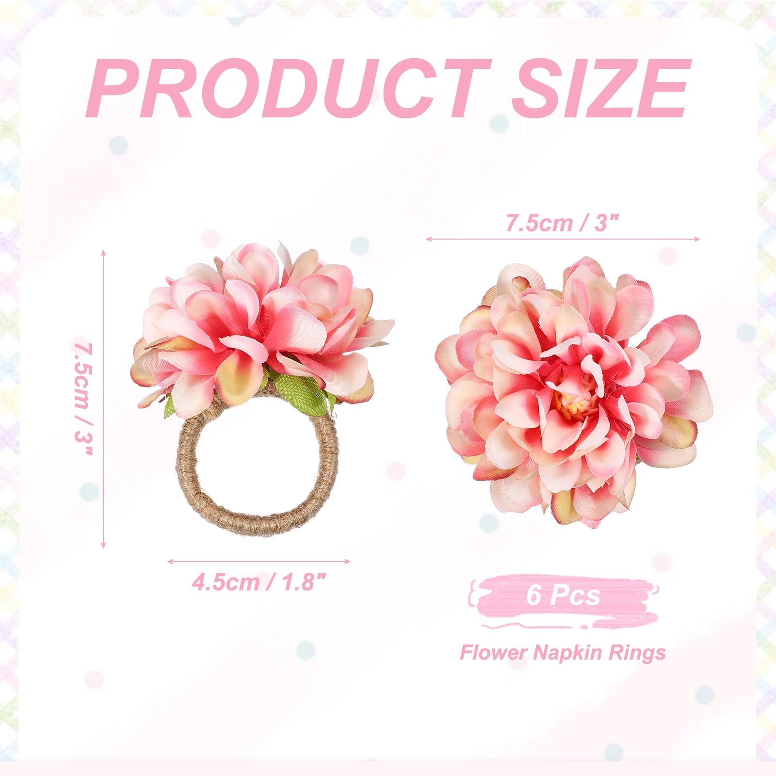 Flower Napkin Rings, Handmade Chrysanthemum  Napkin Ring Holders Buckles Table Decorations