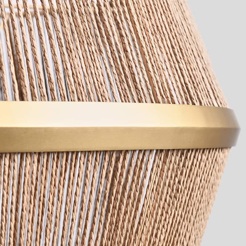 Wendy 6-Light Iron and Rattan Chandelier by Kosas Home