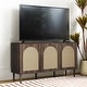 preview thumbnail 5 of 35, Ulysses Farmhouse 56"W Storage 3-Door Rattan Sideboard with Adjustable Shelves by HULALA HOME