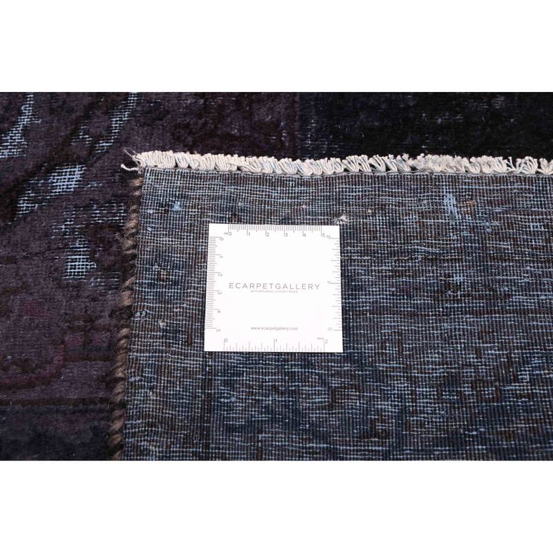 ECARPETGALLERY Hand-knotted Color Transition Black, Light Grey Wool Rug - 9'6 x 14'3