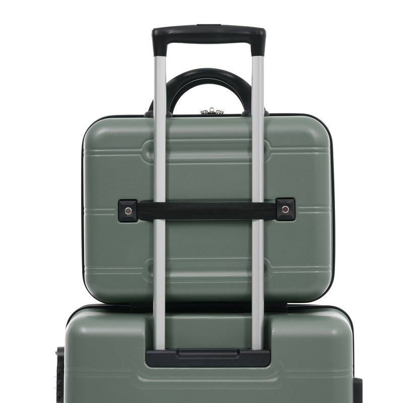 6 Piece Luggage Set, with Double Spinner Wheels Handle Password Lock, 14 IN Cosmetic Case 20/24/28 IN Luggages with Bag