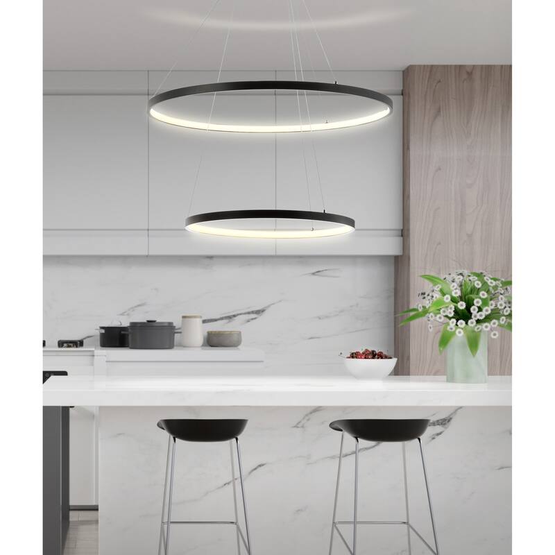 Kinsley Modern Bohemian Iron Integrated LED Pendant by JONATHAN Y