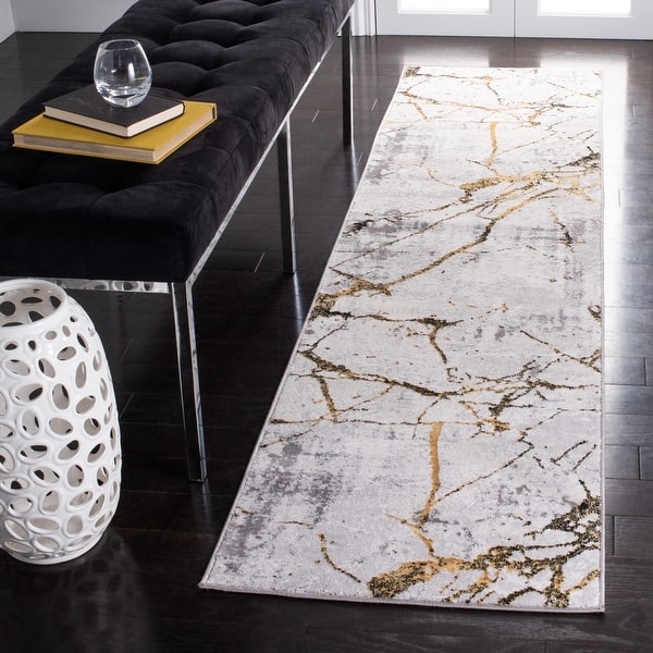 Safavieh Teppich ‚Amelia‘ – Grau/hellgrau, 80x180 Cm, Kurzer Flor, Für Wohnzimmer, Esszimmer & Schlafzimmer