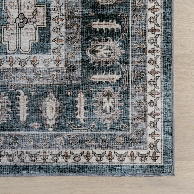 Nuloom Delisa Vintage Stain-Resistant Machine Washable Area Rug