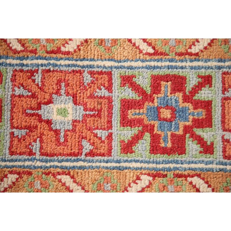 Geometric Kazak Oriental Accent Rug Handmade Wool Carpet - 3'4"x 5'0"