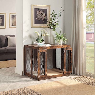unipaws Dog Crate Furniture with Tray and Bed