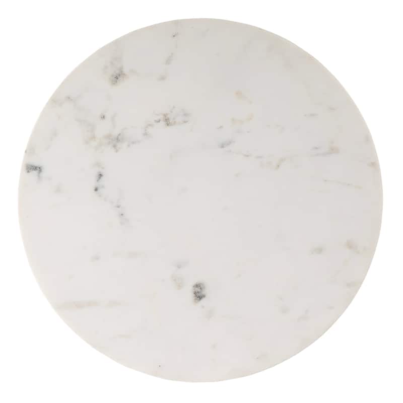 Shea 19 in. W Round Marble and Rope End Table