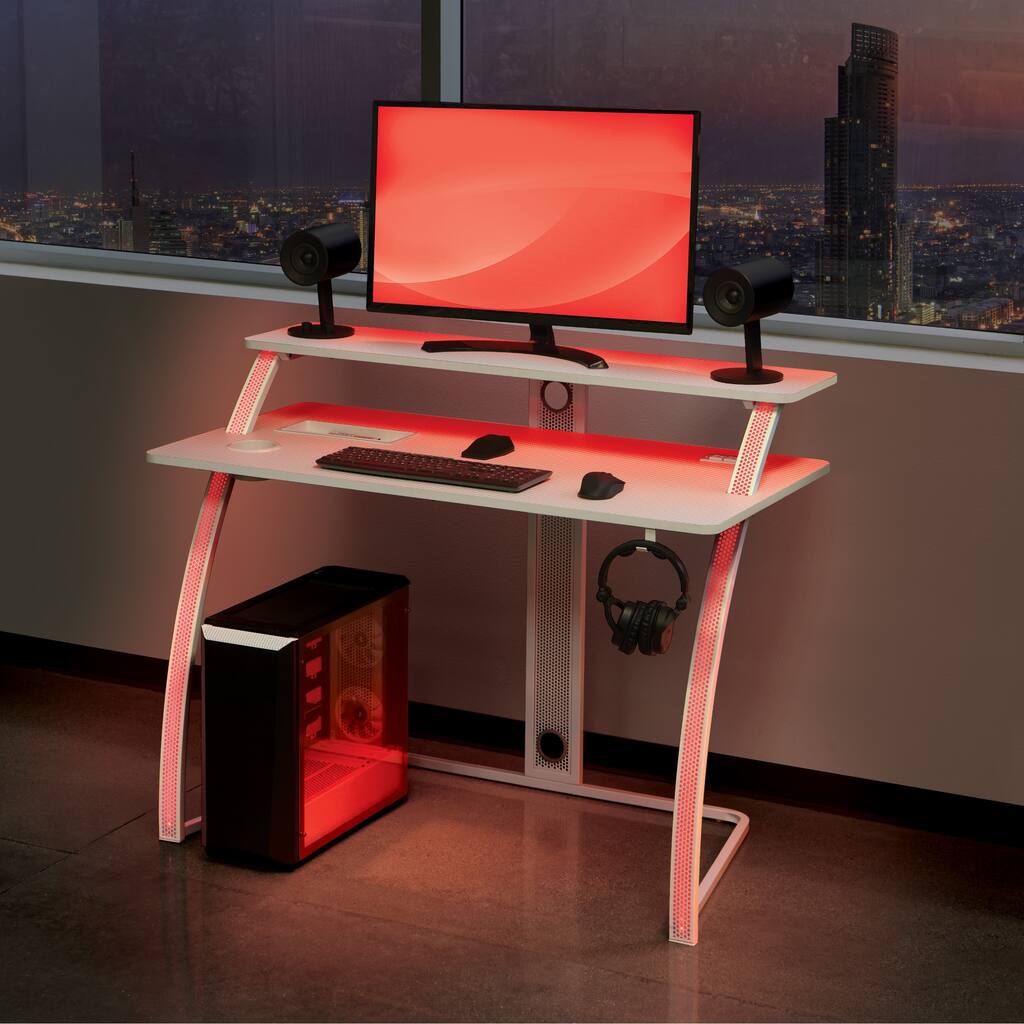 Code 30 Battlestation Gaming Desk in White Finish