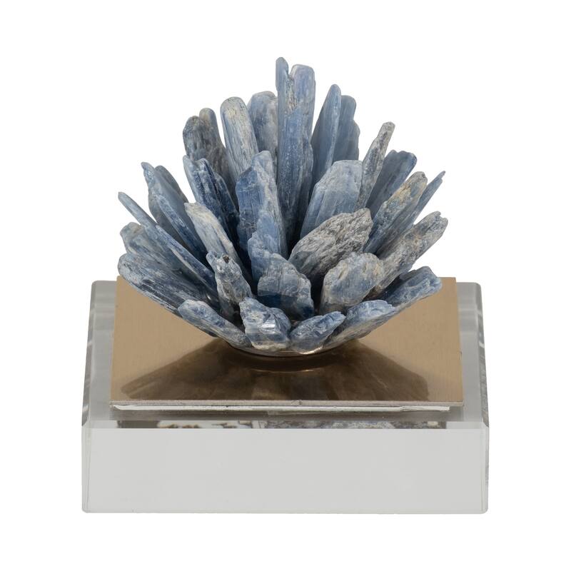 Sagebrook Home Julia Blue Stone Crystal Block, Perfect for Decor