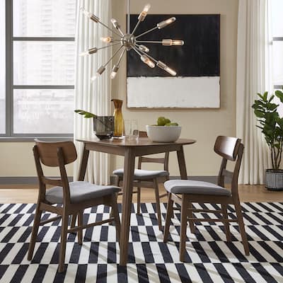 Space Savers Satin Walnut 4 Piece Triangle Table Set