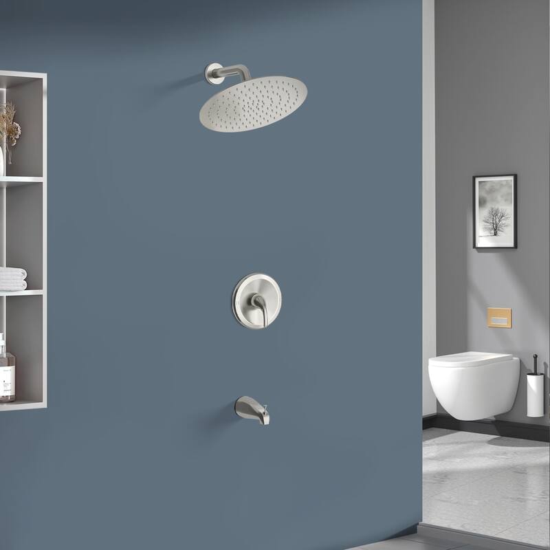 Topcraft 10-Inch Wall Mounted Round Shower System with Rough-in Valve - 10*10