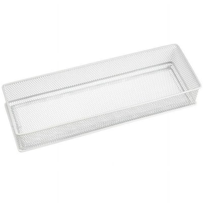 YBM Home White Mesh Desk Drawer Organizer Tray, Storage Holder, Multipurpose Storage Holder, 4x12x2, Pack Of 1
