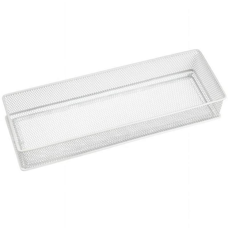 YBM Home White Mesh Desk Drawer Organizer Tray, Storage Holder, Multipurpose Storage Holder, 4x12x2, Pack Of 1