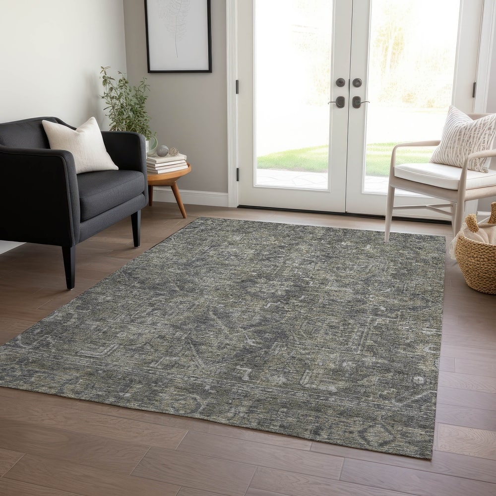 Machine Washable Indoor/ Outdoor Traditional Persian Chantille Rug