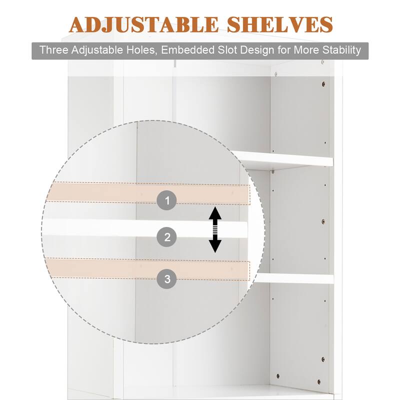 Costway Bookcase Shelving Storage Wooden Cabinet Unit Standing