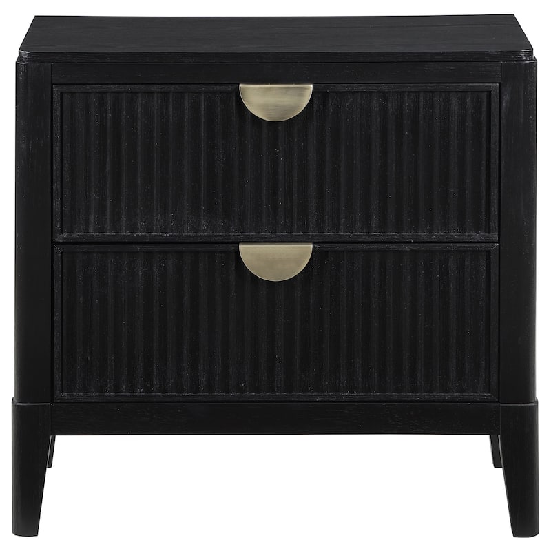 Brookmead 2-drawer Wood Nightstand Black